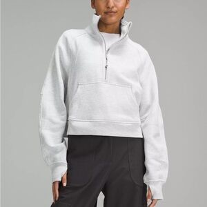 Lululemon scuba half zip sweatshirt, light grey color, LIKE NEW